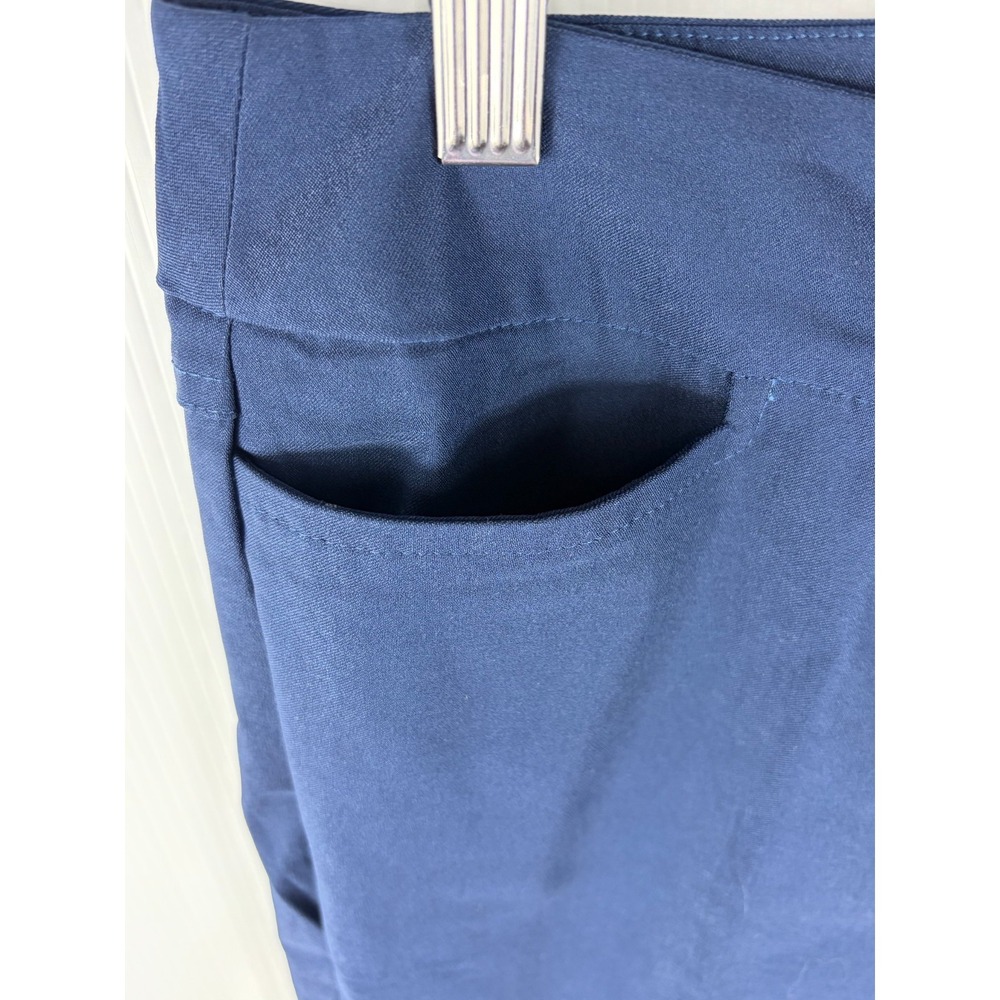 Anthony's Resort Wear Navy Crop Pants Scallop Hem Stretch Preppy Coastal Size 10 - Picture 5 of 12